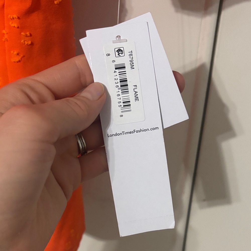 Orange Button-Down romper NWT - Picture 5 of 6